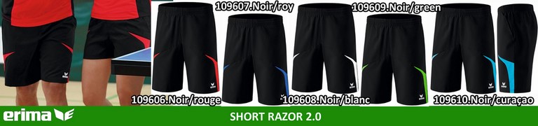 PALETTE ERIMA ligne RAZOR 2.0 : SHORT Razor 2.0