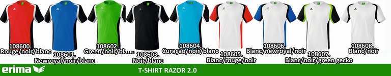 PALETTE ERIMA ligne RAZOR 2.0 : T-SHIRT Razor 2.0
