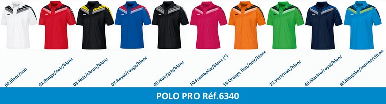 PALETTE JAKO ligne PRO: POLO PRO Réf.6340