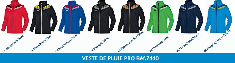 PALETTE JAKO ligne STRIKER: VESTE DE PLUIE STRIKER Réf.7401