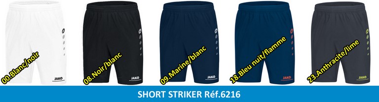 PALETTE JAKO ligne STRIKER: SHORT STRIKER Réf.6216