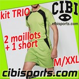 KIT 3 PIECES: 2 Maillots coul. inversées + 1 short CJ0429 adultes (disponible enfants)